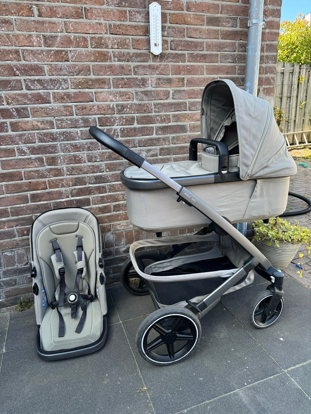 Joolz Geo 3 Combiwagen - Sage Green, Zo goed als nieuw, Combiwagen, Verstelbare duwstang, Ophalen