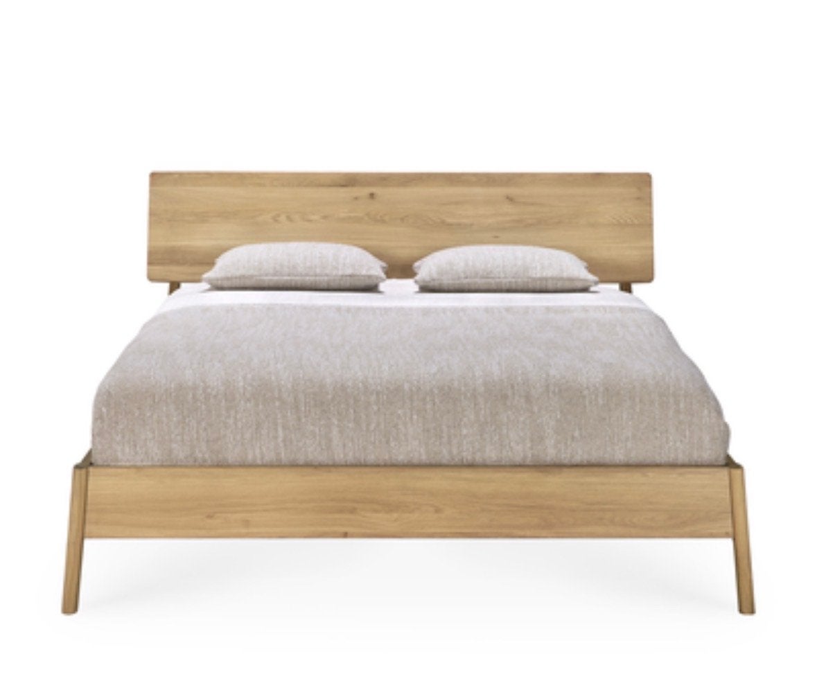 Tweepersoonsbed Loods 5 Air Eiken 180x210cm met 2 nachtkastj, Ophalen, Bruin, 210 cm, Tweepersoons