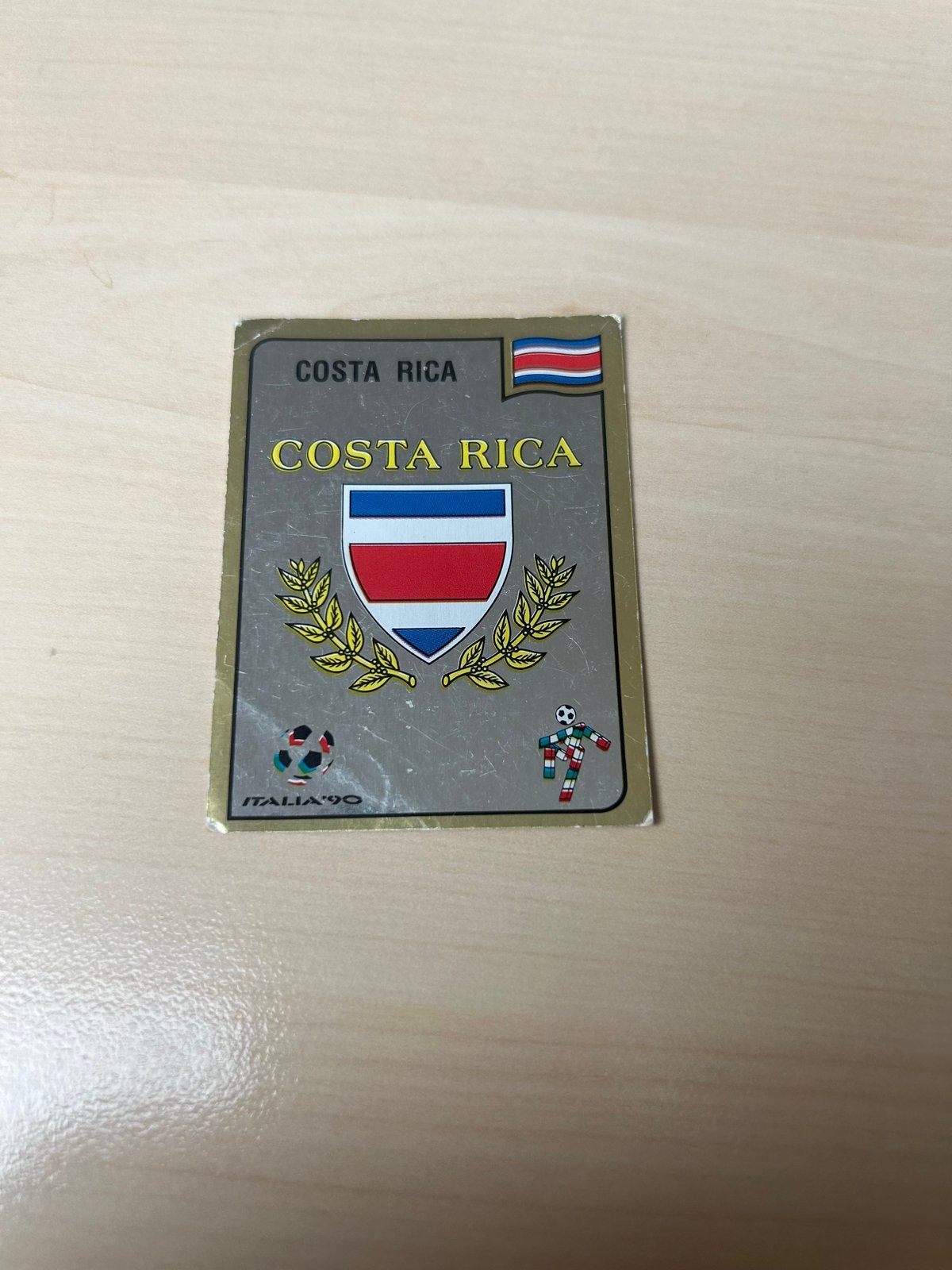 Panini Italia '90 Embleem Costa Rica #182, Ophalen of Verzenden, Zo goed als nieuw, Sport