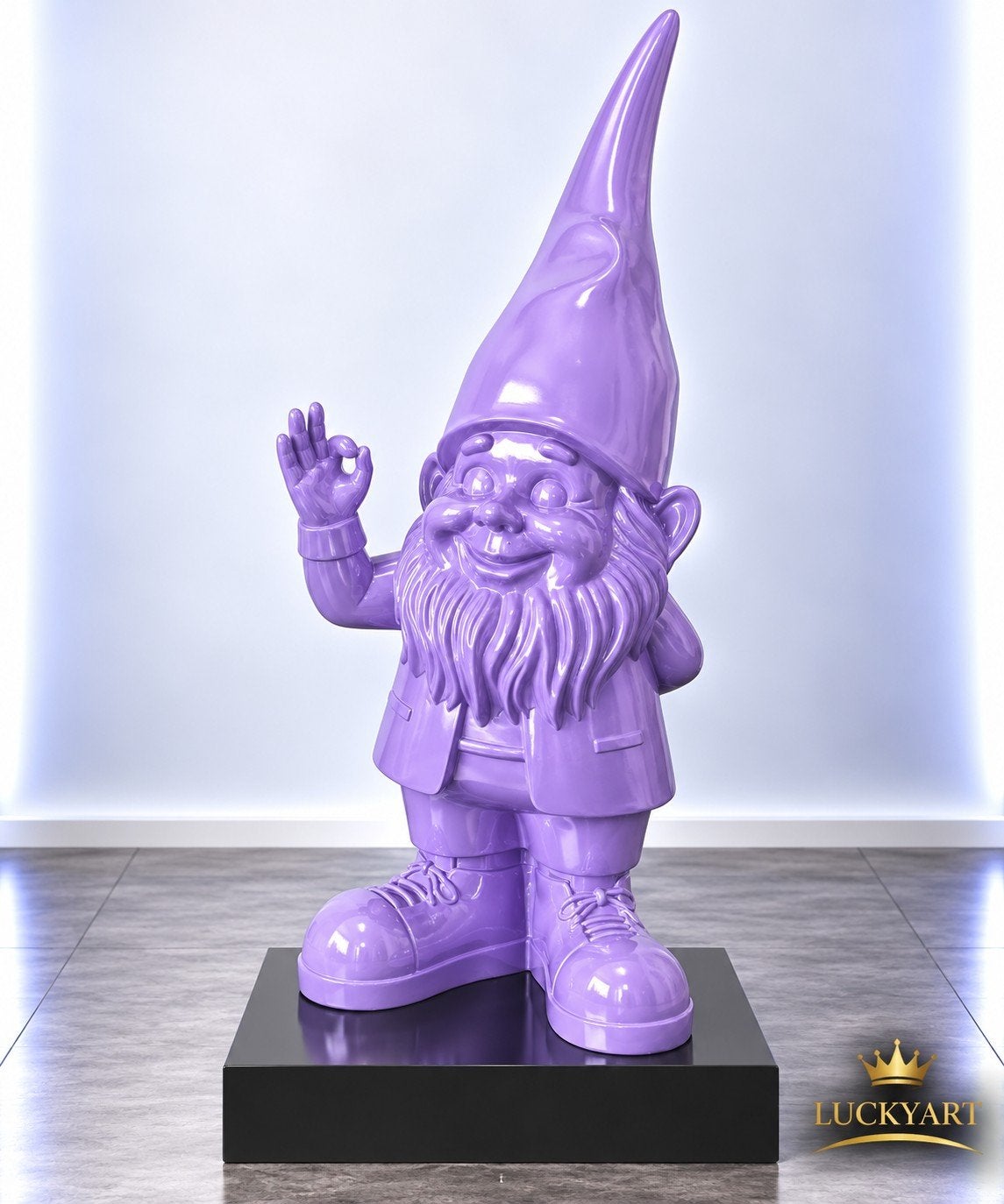 Paarse Kabouter met Puntmuts – 95 cm – Polyester Beeld, Ophalen, Nieuw, Kunststof, Tuinkabouter