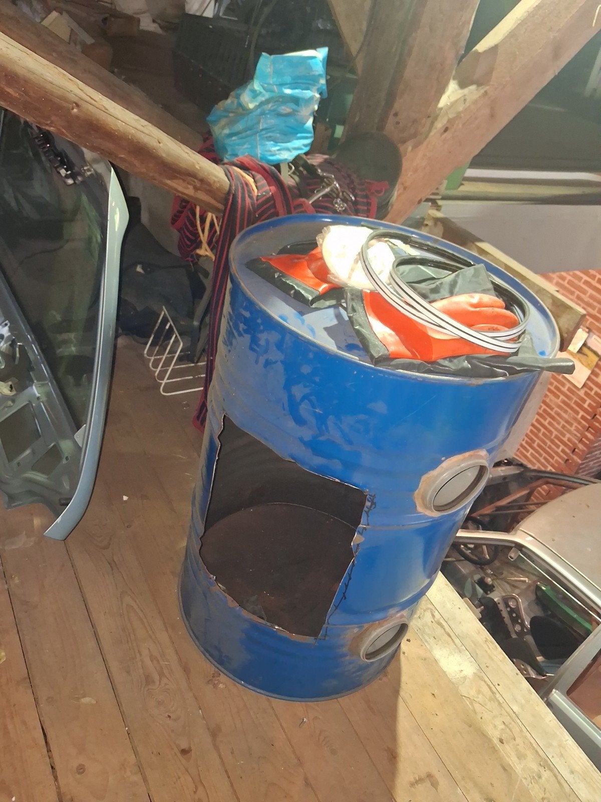 Zandstraalkast zelfbouw project - Barrel, Doe-het-zelf en Verbouw, Overige Doe-het-zelf en Verbouw, Gebruikt, Ophalen