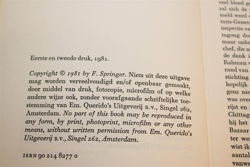 Bougainville — F. Springer, Gedenkschrift 1981, Ophalen of Verzenden, Gelezen