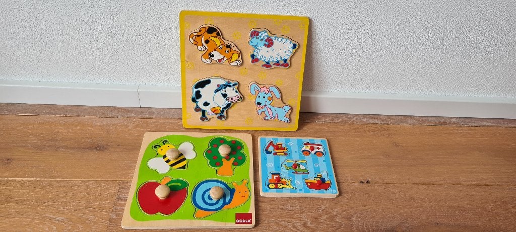 3 houten puzzels, Ophalen of Verzenden, Gebruikt, Overige typen