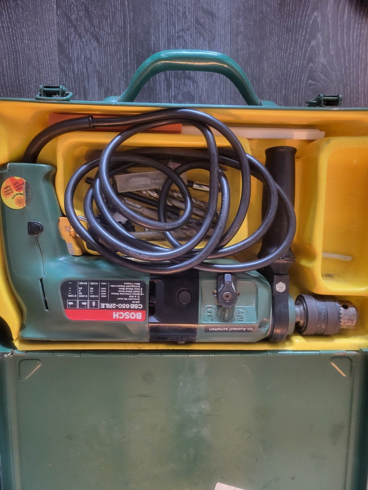 Bosch CSB 650-2RLE Klopboormachine in Koffer, Klopboormechanisme, Ophalen, Boormachine, Gebruikt