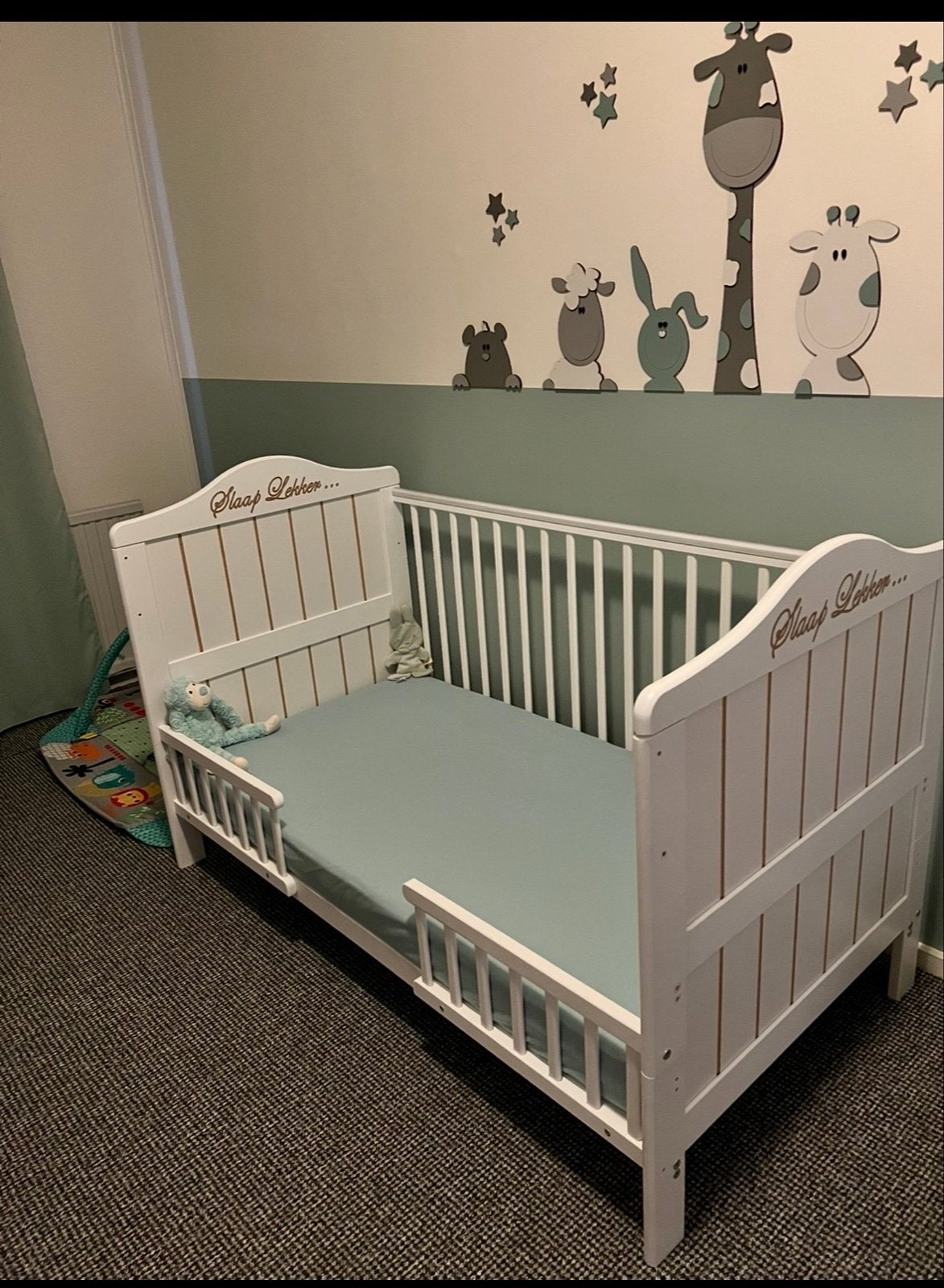 Kinderbed 140x70 met AeroSleep SafeSleep matras, Ophalen, 70 tot 85 cm, 140 tot 160 cm, Zo goed als nieuw