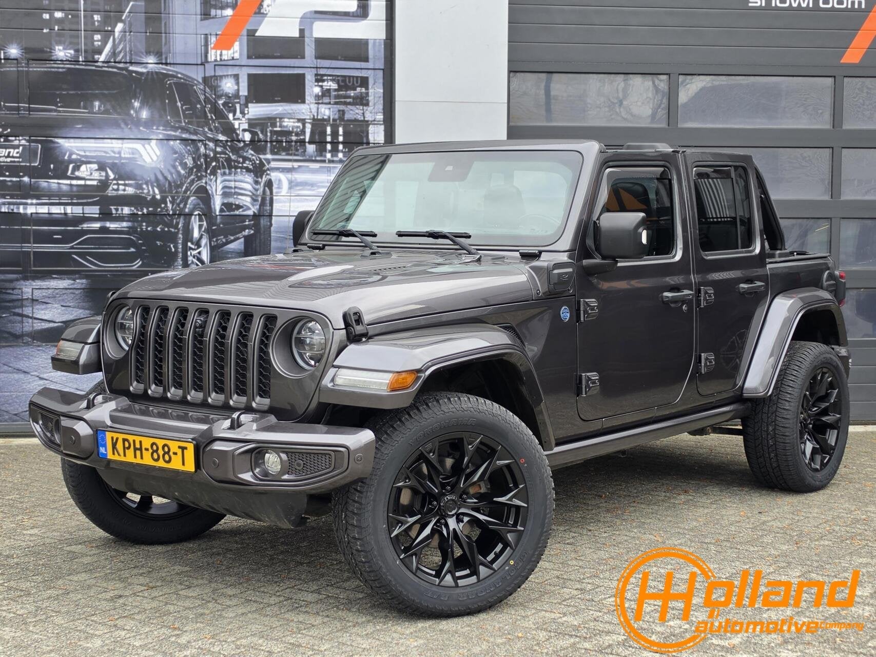 Jeep Wrangler Unlimited 4xe 380 Rubicon|BRUTE|ACC|NAVI|STOEL, Auto's, Automaat, Zwart, 4 cilinders, 23 km/l