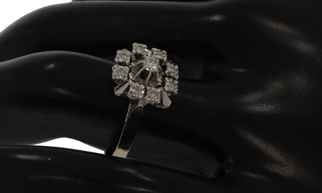 Diamanten 14k gouden luxe rozet dames ring briljant, Voordeelsieraden, Verzenden, Met edelsteen, Dame