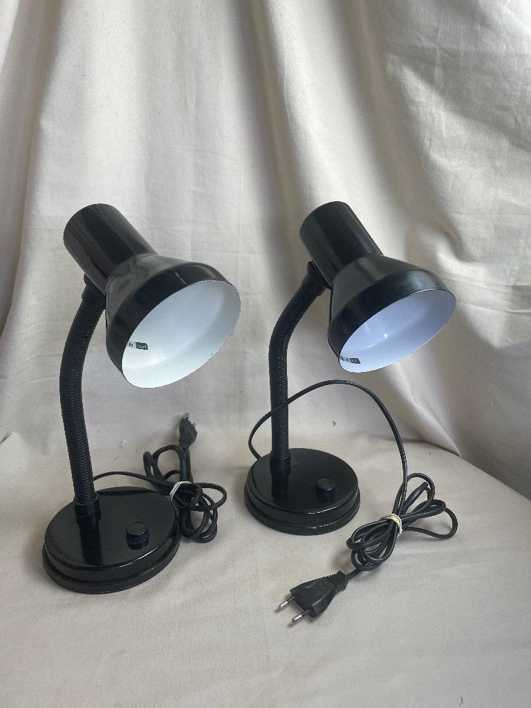 2 zwart metalen bureaulampen Massive jaren 80, Bureaulamp, Gebruikt, Overige merken, 32 cm