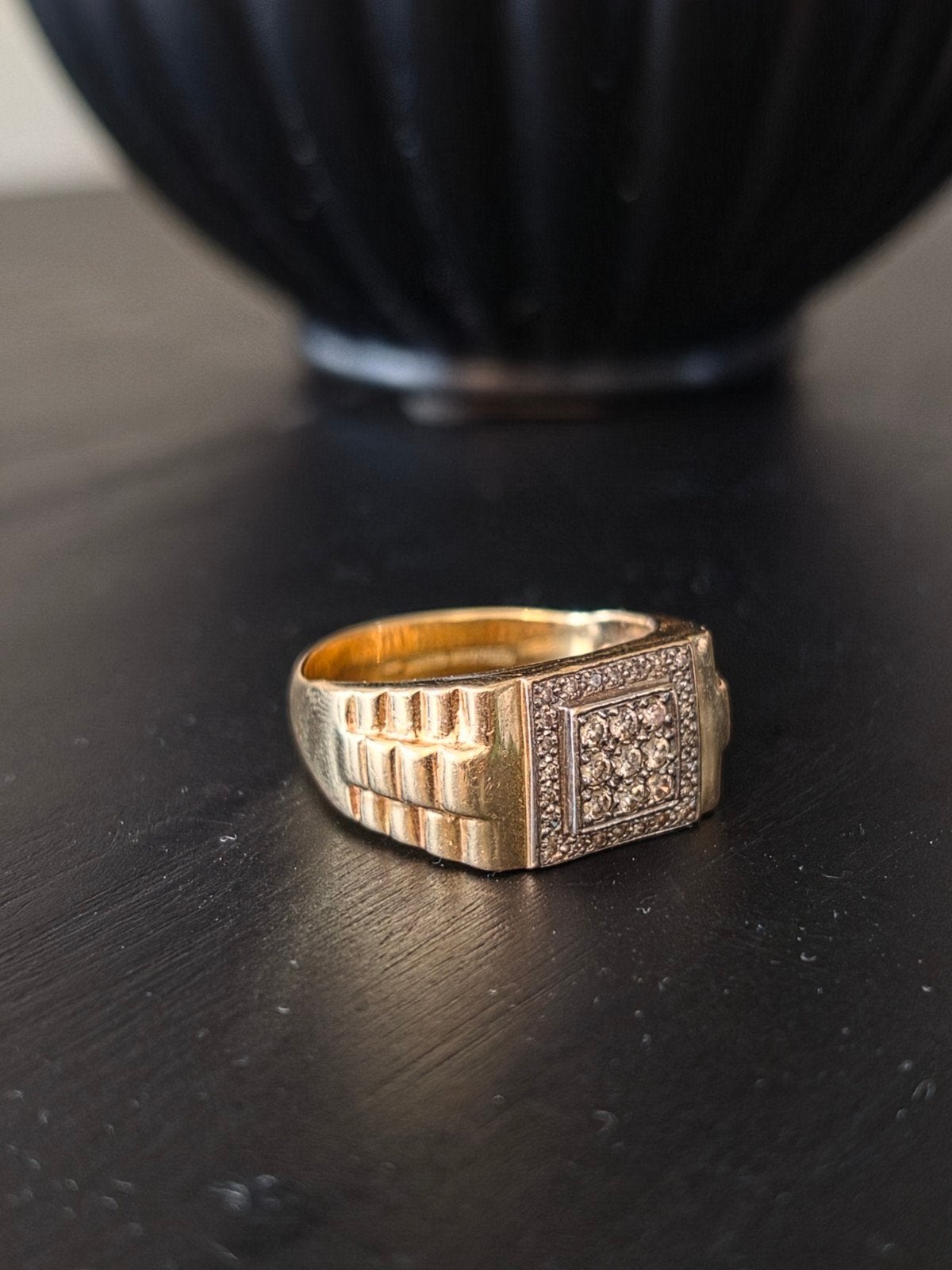 Prachtige 14 Karaat Gouden Heren Ring met Briljanten, 20 of groter, Heer, Ophalen of Verzenden, Zo goed als nieuw