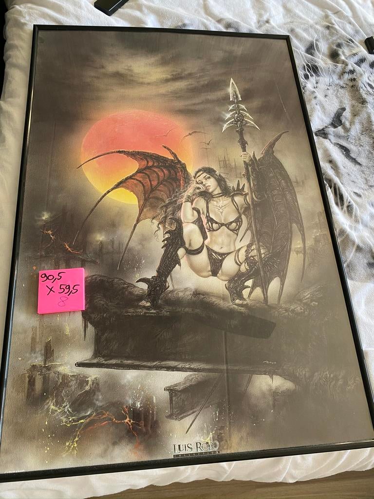 Poster in omlijsting luis royo, Antiek en Kunst, Ophalen