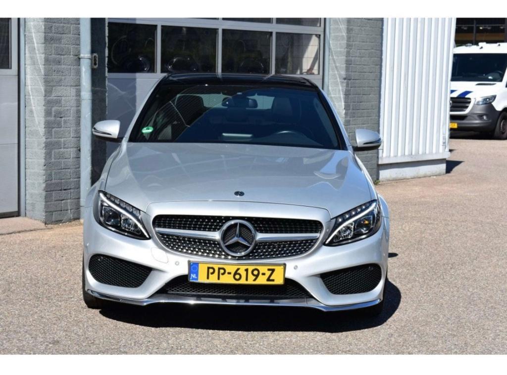 Mercedes-Benz C-Klasse C180  9G-TRO AMG PANO CAM Alarm 3, Automaat, 1800 kg, Grijs, Particulier