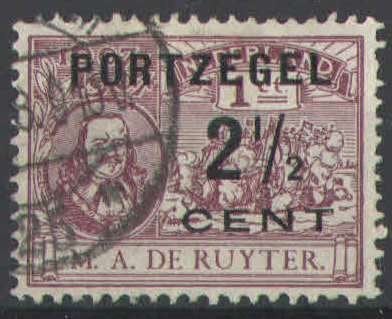 Nederland Port 34 gestempeld Michiel de Ruyter 1907, Ophalen of Verzenden, T/m 1940, Gestempeld