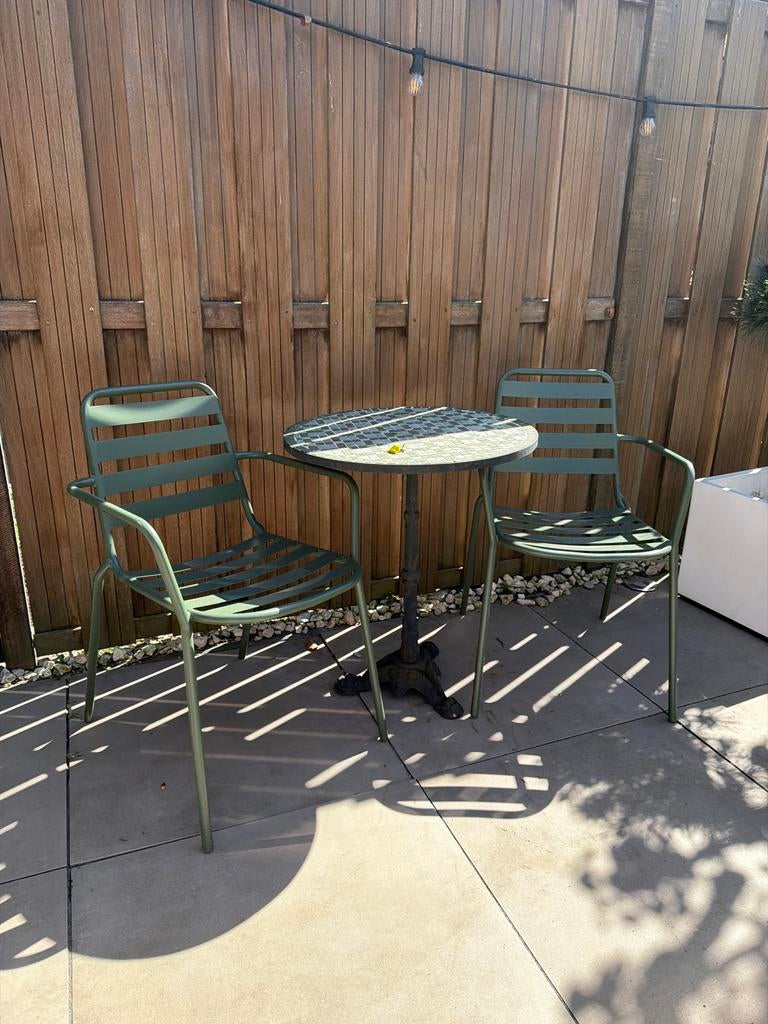 Gezellige bistroset voor balkon of kleine tuin, Tuin en Terras, Tuinsets en Loungesets, Gebruikt, Tuinset, Overige materialen