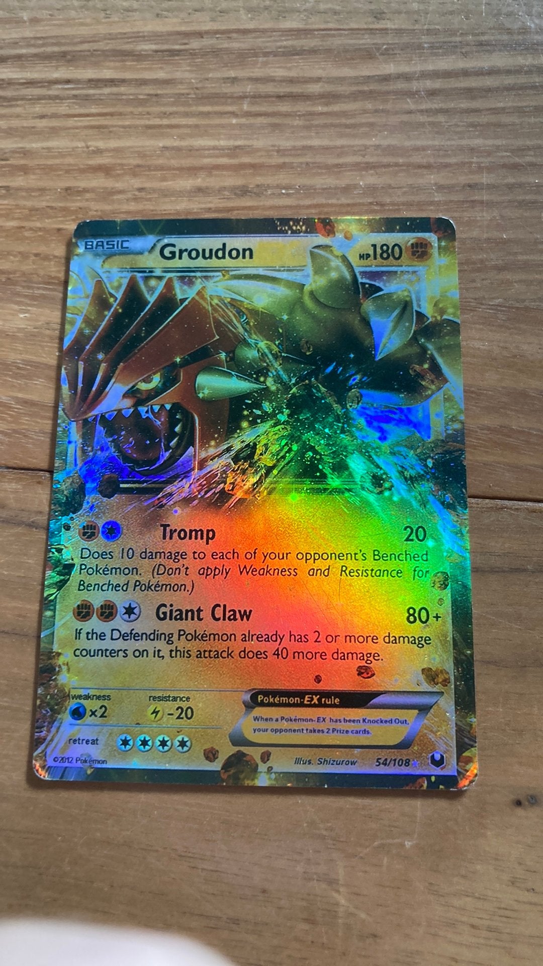 Glimmende Groudon, Ophalen of Verzenden, Gebruikt, Losse kaart