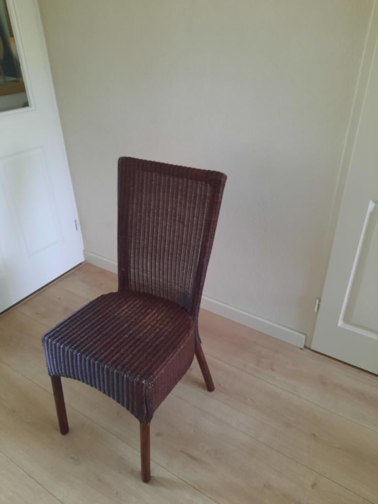 Eetkamerstoelen, Huis en Inrichting, Stoelen, Gebruikt, Bruin, Riet of Rotan, Ophalen of Verzenden