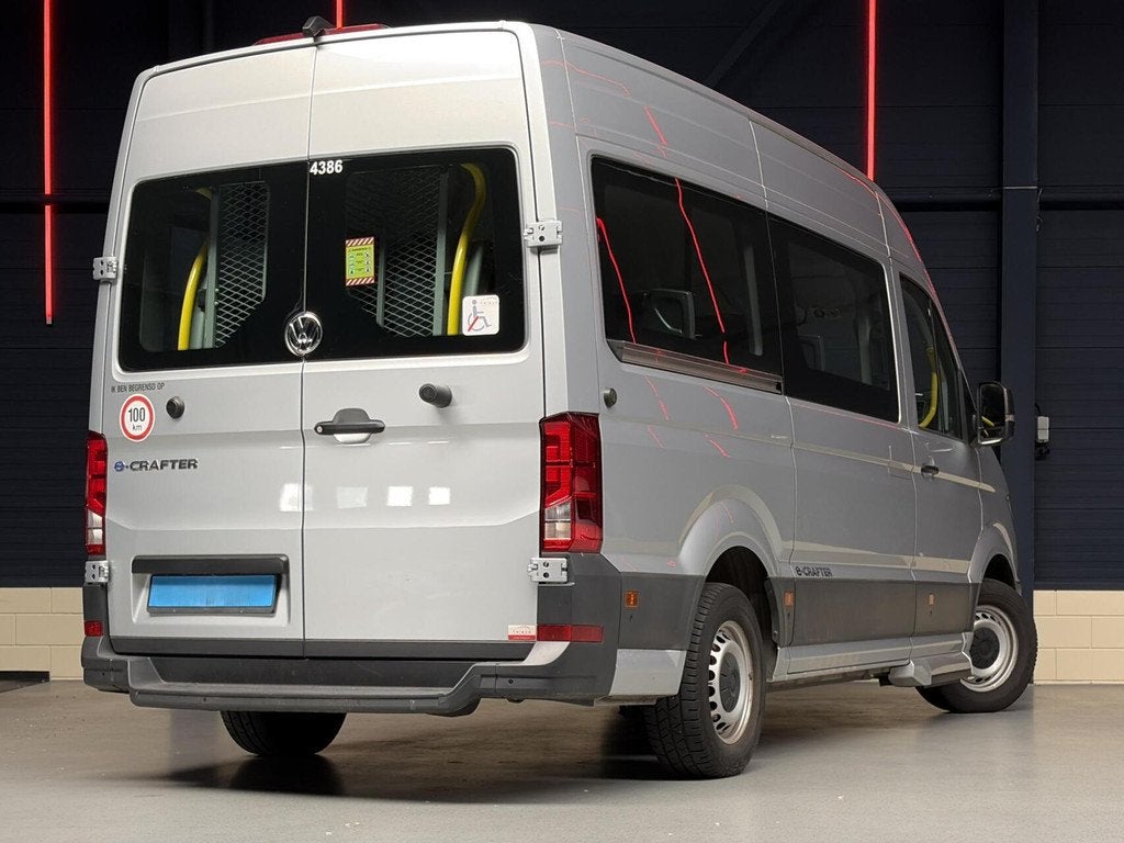 Volkswagen e-Crafter L3H3 |ROLSTOEL|9-PERS.|CAM.|CRUISE|STOE, Gebruikt, Zwart, Automatische klimaatregeling, Volkswagen