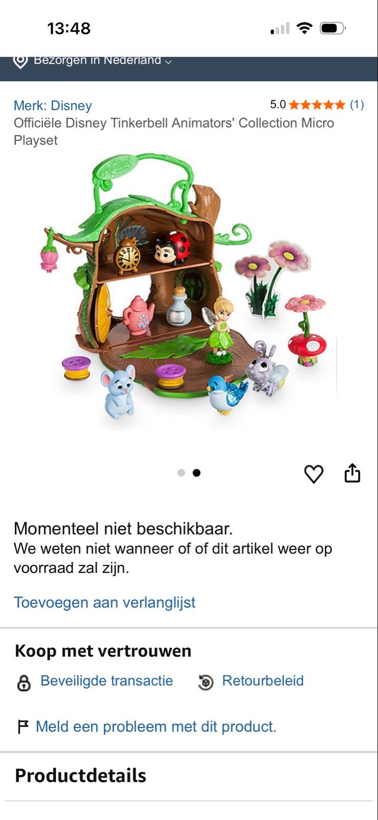 Disney Tinker Bell Animators' Collection Micro Speelset, Ophalen of Verzenden, Zo goed als nieuw, Meisje