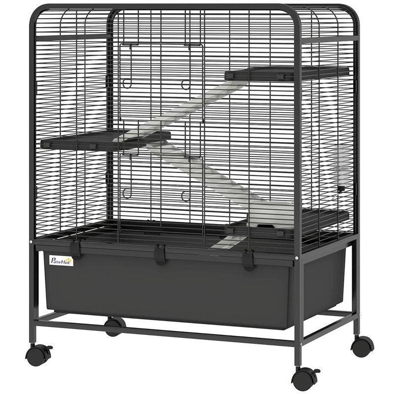 PawHut stalen konijnenkooi met 4 verdiepingen, platforms new, Ophalen, Kooi, 90 cm of meer