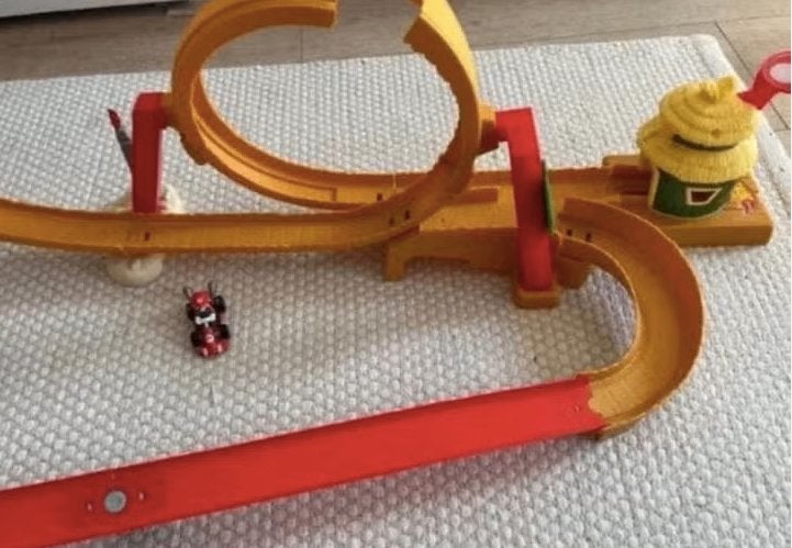 Super Mario Hot Wheels Racebaan met Looping en Auto, Racebaan, Ophalen of Verzenden, Zo goed als nieuw, Hot Wheels