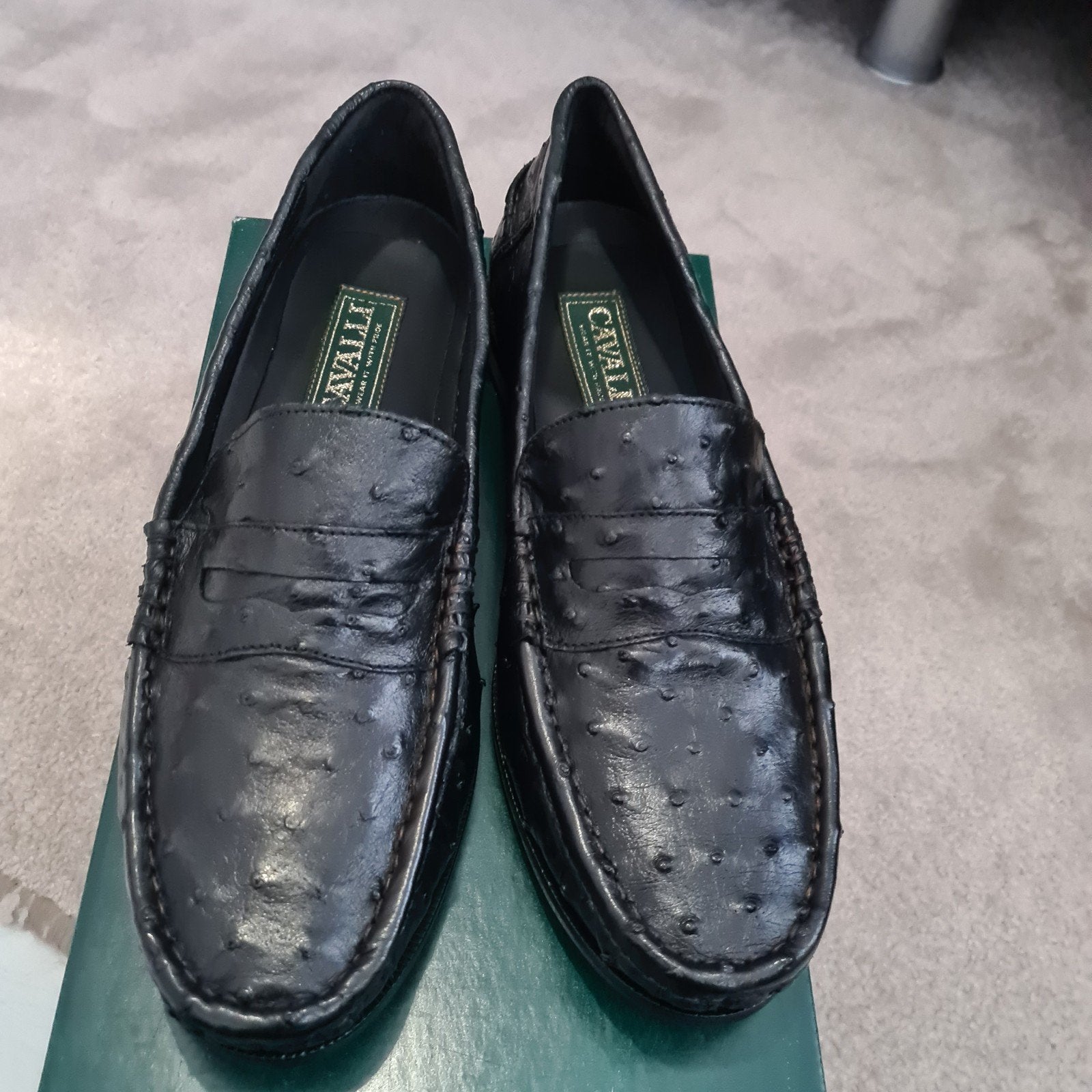 Cavalli Loafers van Struisvogelleer - Zwart en Bruin, Kleding | Heren, Loafers, Nieuw, Ophalen of Verzenden, Cavalli