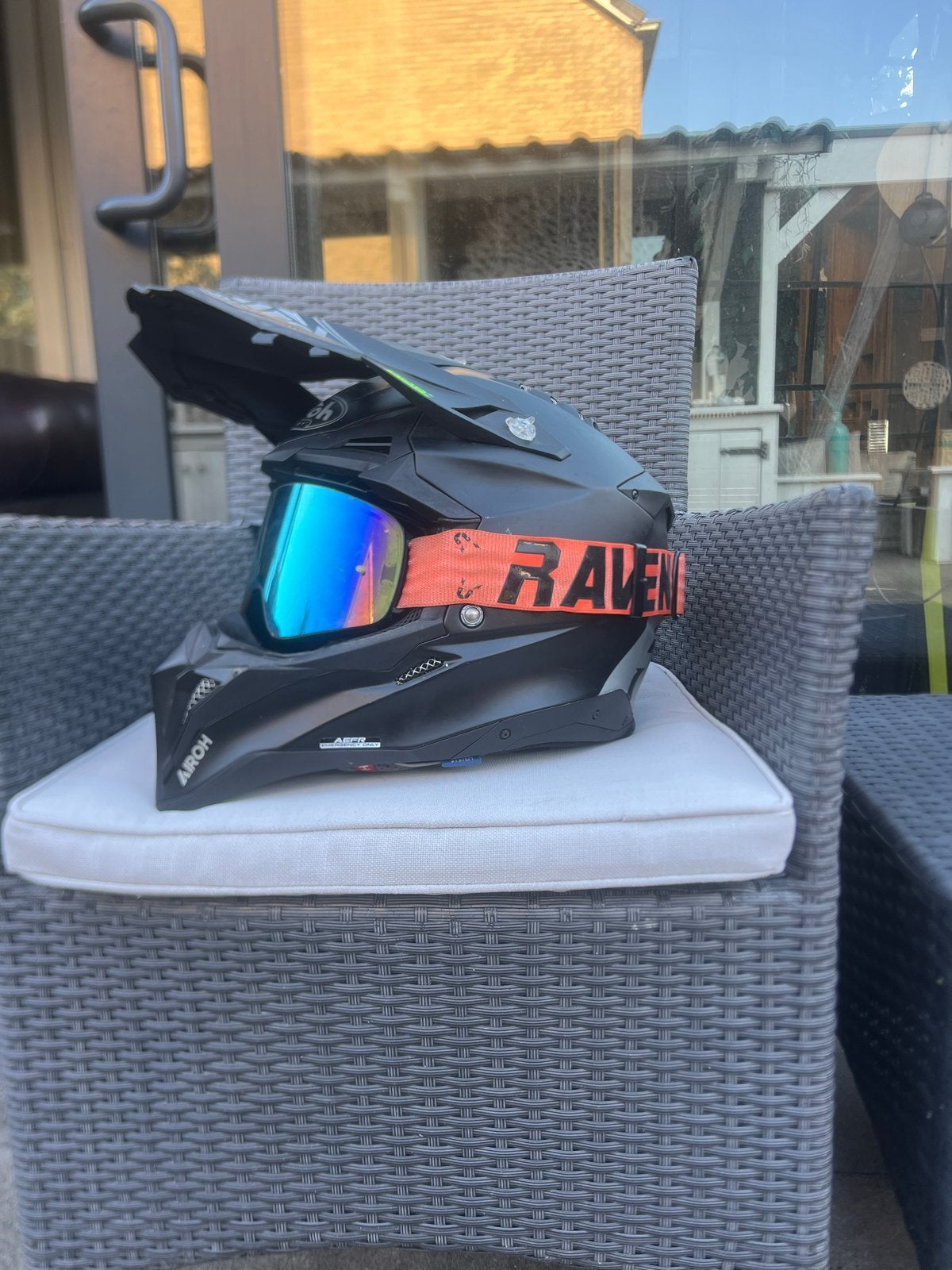 Airoh Aviator 3 Zwart, Motoren, Overige merken, Ophalen of Verzenden, Tweedehands, Heren