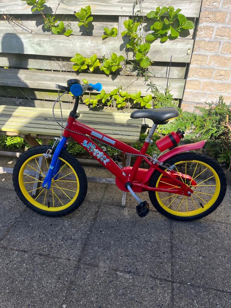 Kinderfiets Paw Patrol - Rood met gele wielen, Ophalen of Verzenden, Gebruikt, 16 tot 20 inch