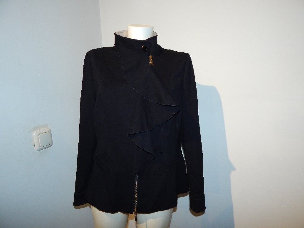 Luisa Spagnoli beeldschone chique blazer opstaande kraag, Verzenden, Zwart, Maat 42/44 (L), Zo goed als nieuw
