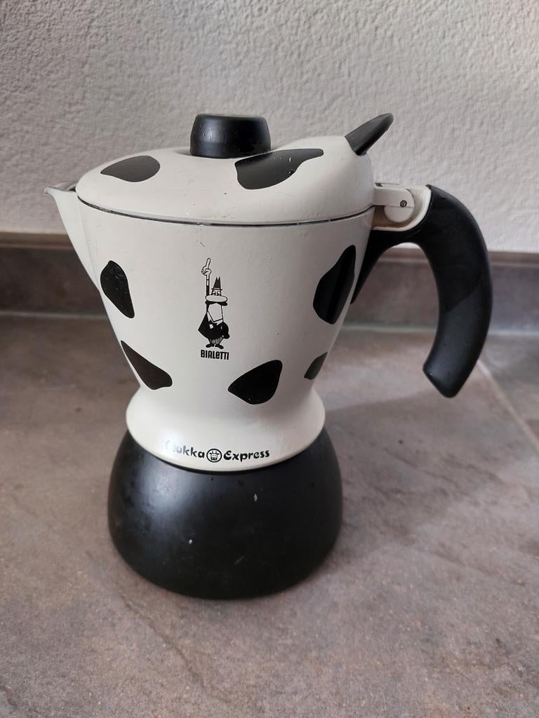 Bialetti Mukka Express percolator koeienvlekken 2 kopjes, Gebruikt, Overige modellen, Gemalen koffie, Ophalen of Verzenden