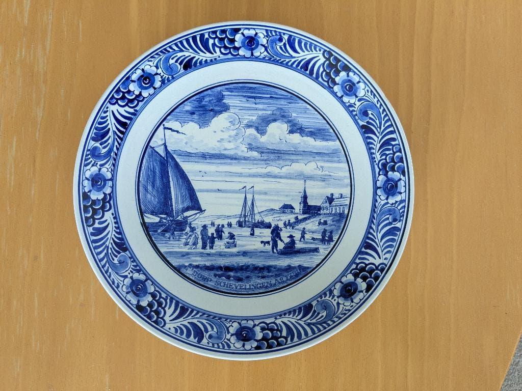 Delfts blauw bord Scheveningen, Ophalen of Verzenden