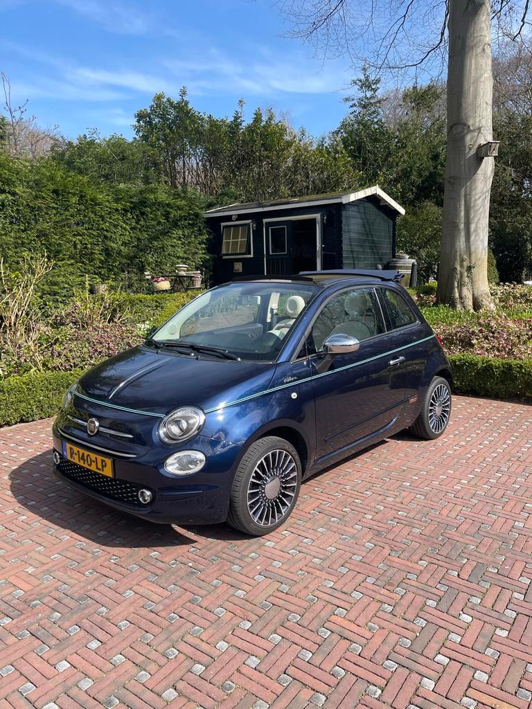 Fiat 500C 1.2 69pk 2017 Blauw, Auto's, Fiat, Voorwielaandrijving, 4 cilinders, Cabriolet, Overige kleuren