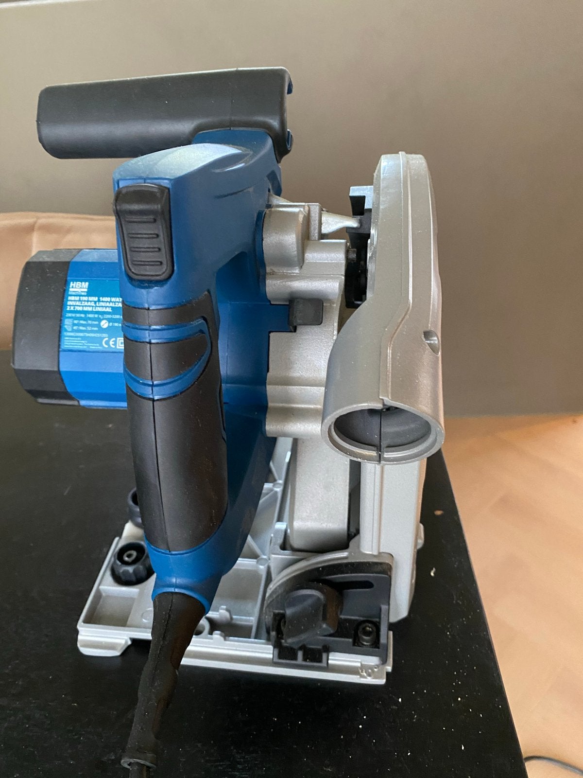 HBM 190 mm 1400 Watt Invalzaag, Gebruikt, 70 mm of meer, 1200 watt of meer, Verzenden