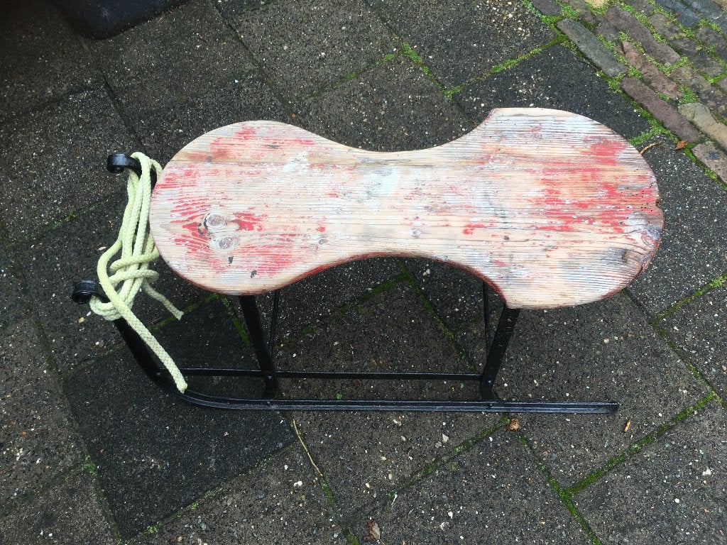 vintage ijzeren trek slee, Ophalen
