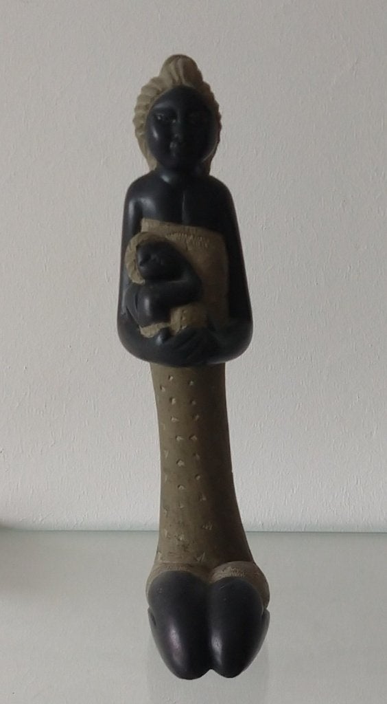 Haïti moeder met baby sculptuur, beton/steen, volgnr 64, Ophalen of Verzenden, Zo goed als nieuw, Mens