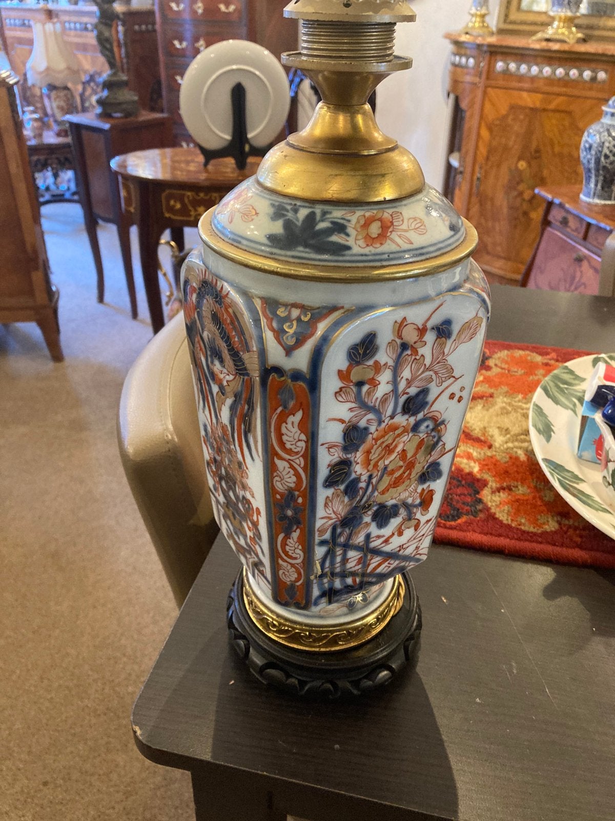 Antieke imarie porseleinen staande lamp, Ophalen
