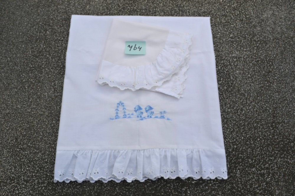 OPRUIMING:  baby lakentje met bijpassend sloopje NR 764, Ophalen of Verzenden, Zo goed als nieuw, Accessoires