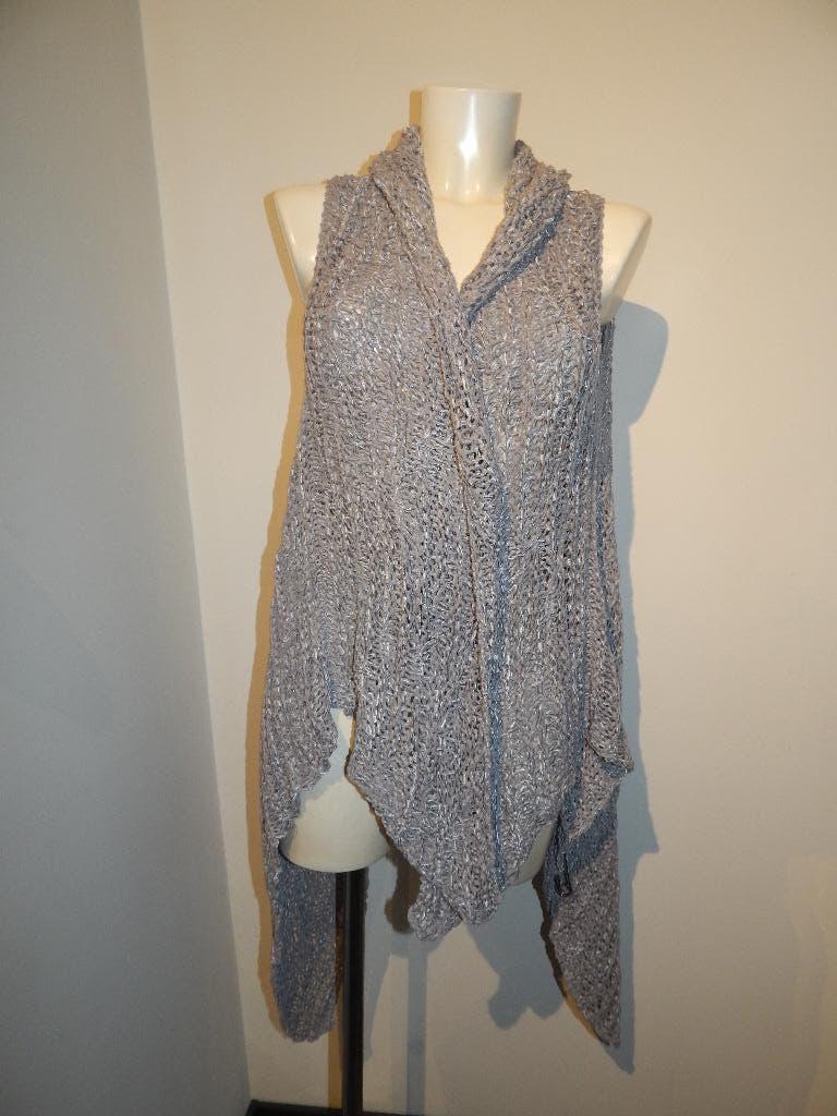 Sarah Pacini grof gebreid vest langer in punten hoogtes, Verzenden, Sarah Pacini, Maat 46/48 (XL) of groter, Zo goed als nieuw