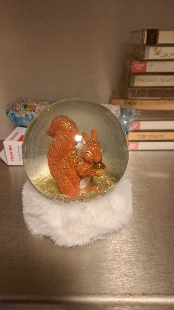 Sneeuw(schud)bol met eekhoorn (Z262-3), Ophalen of Verzenden, Zo goed als nieuw