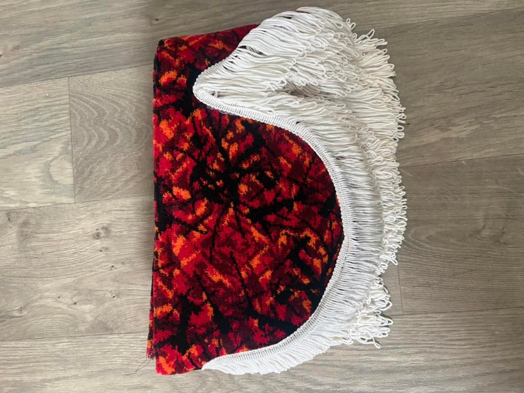 Rood pluche raamband witte (lange) franje, Ophalen of Verzenden, Nieuw, Scania, Interieur en Bekleding
