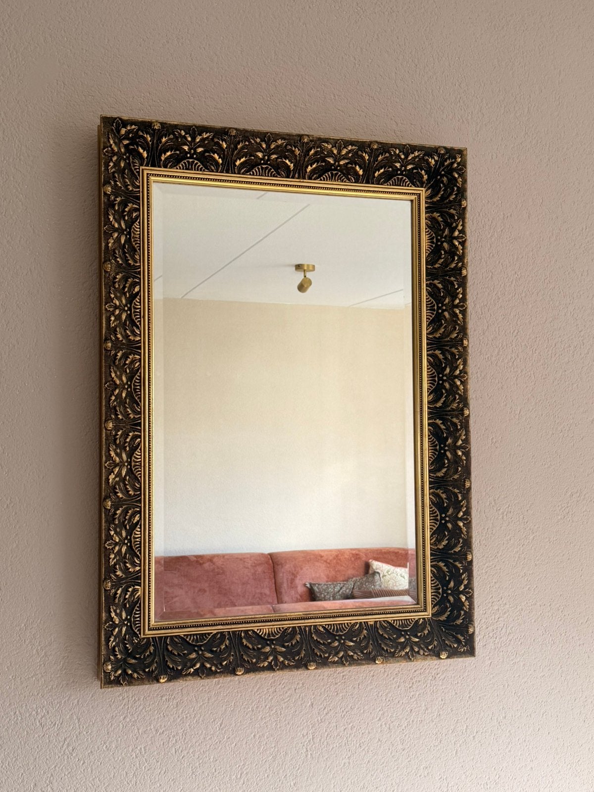 Facetgeslepen spiegel, Huis en Inrichting, Ophalen, Zo goed als nieuw, Rechthoekig, Minder dan 100 cm