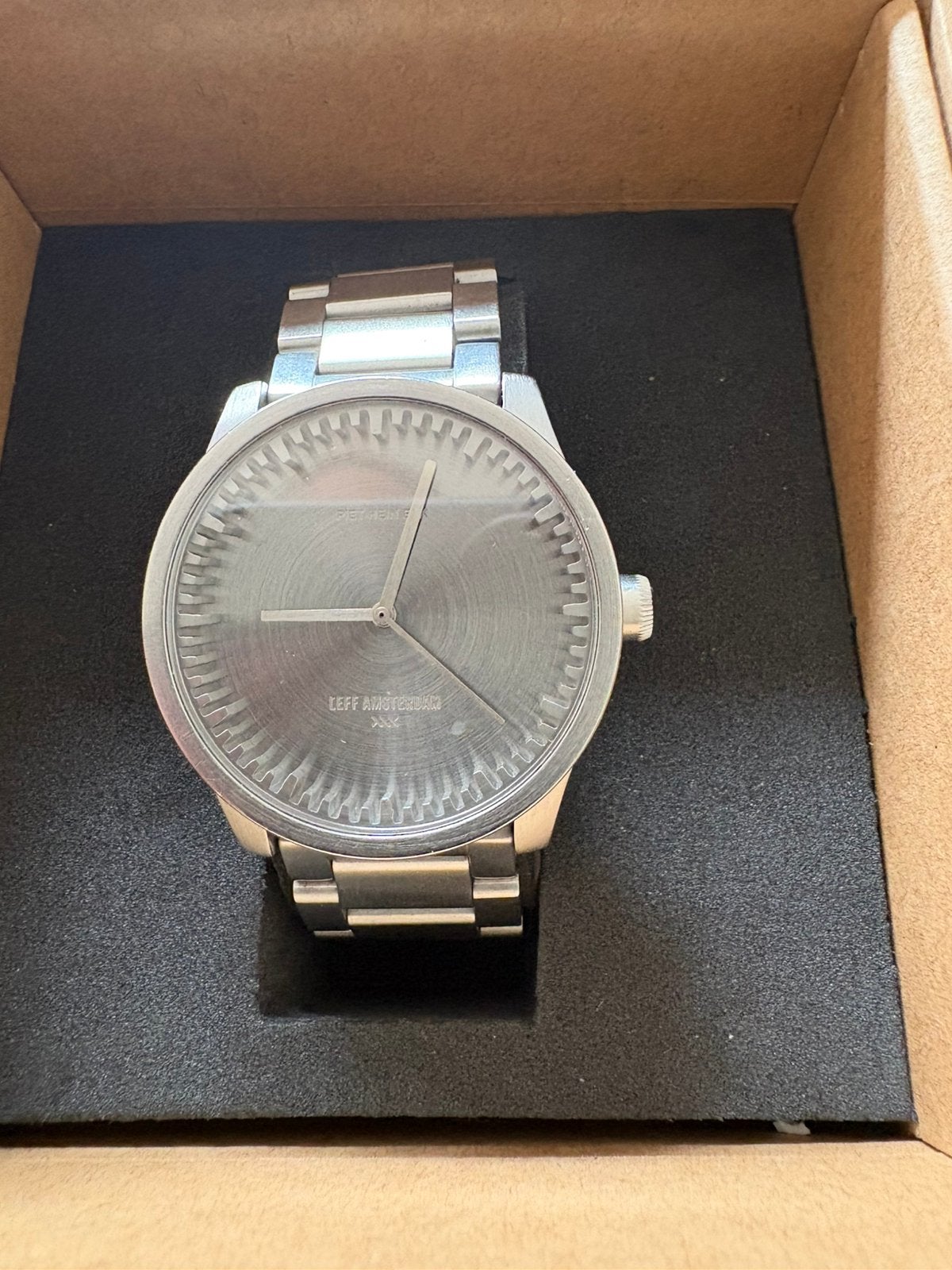 Horloge Piet Hein Eek zilver, Staal, Zo goed als nieuw, Zilver, Ophalen