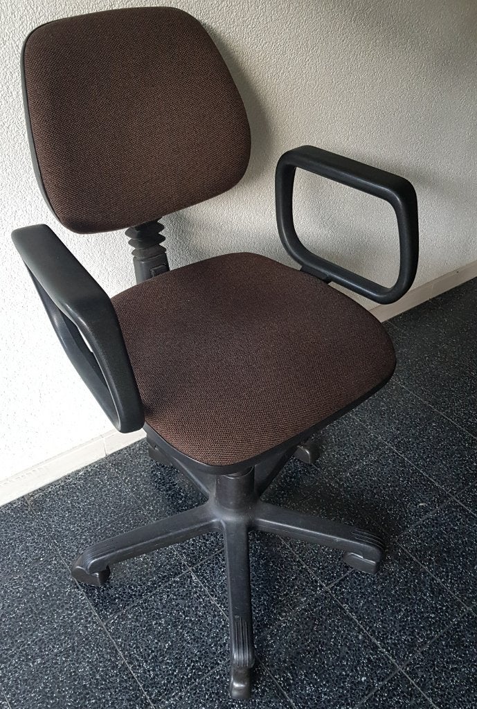 Instelbare bureaustoel, bruinig wollen, frame zwart, stevige, Ophalen, Gebruikt, Bruin, Bureaustoel