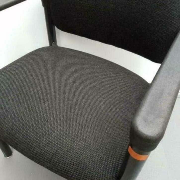 2x Mooie VEPA vergaderstoelen met nieuwe stof zwart, Ophalen, Gebruikt, Twee, Zwart