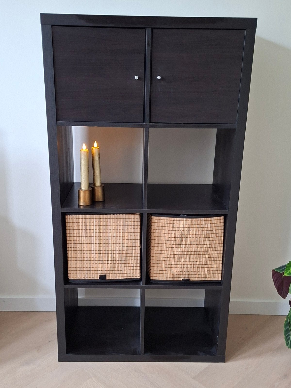 Ikea Kallax Kast met deuren en planken, 100 tot 150 cm, 25 tot 50 cm, Overige houtsoorten, Gebruikt