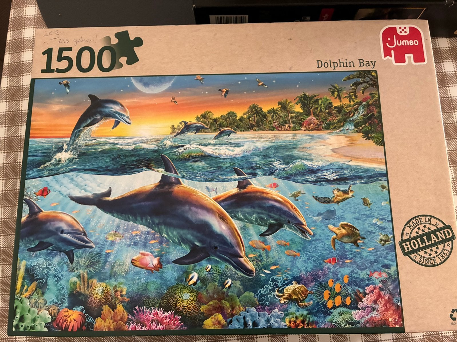 Puzzel Jumbo 1.500 stukjes “Dolphin Bay”, Ophalen of Verzenden, Meer dan 1500 stukjes, Gebruikt