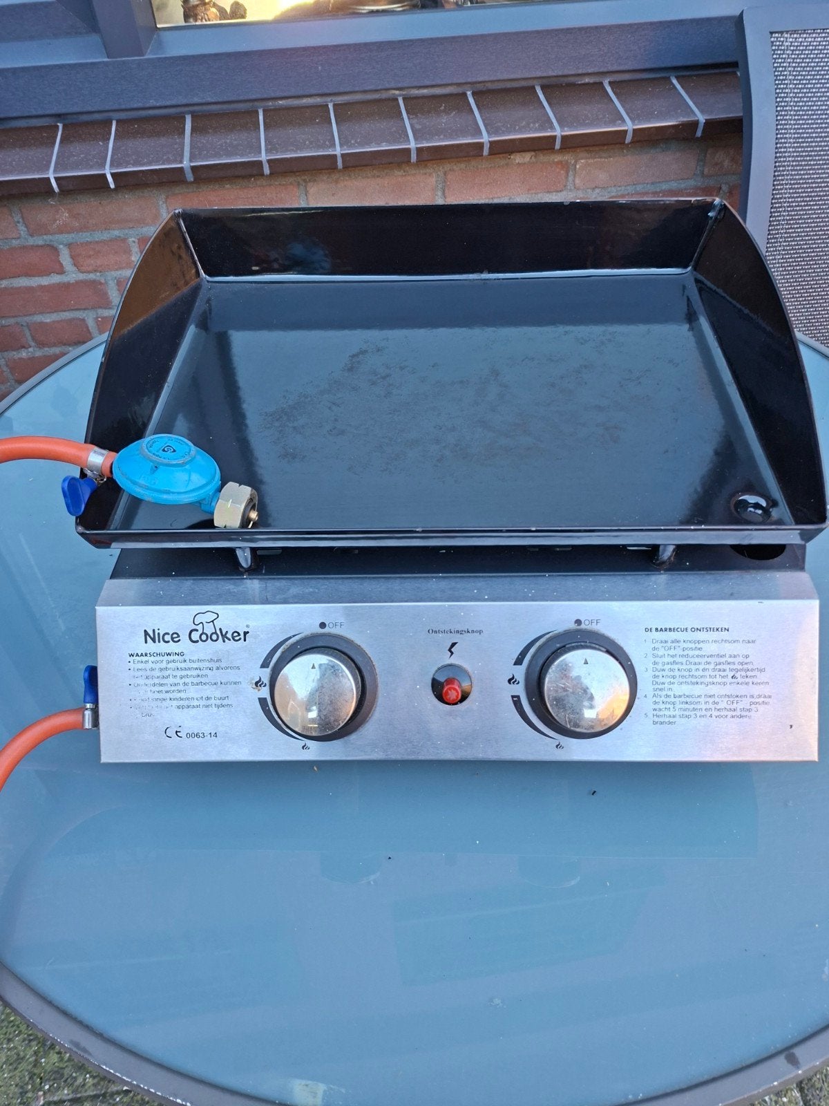 Nice Cooker Gas BBQ Grillplaat - Draagbaar en Compact, Ophalen, Gebruikt, Nice Cooker