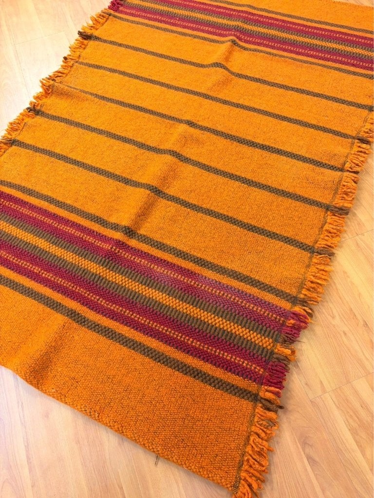 Retro Vintage tafelkleed oranje rood groen 164/94, Gebruikt, Oranje, Djt@dejuistetoon.eu, Ophalen of Verzenden