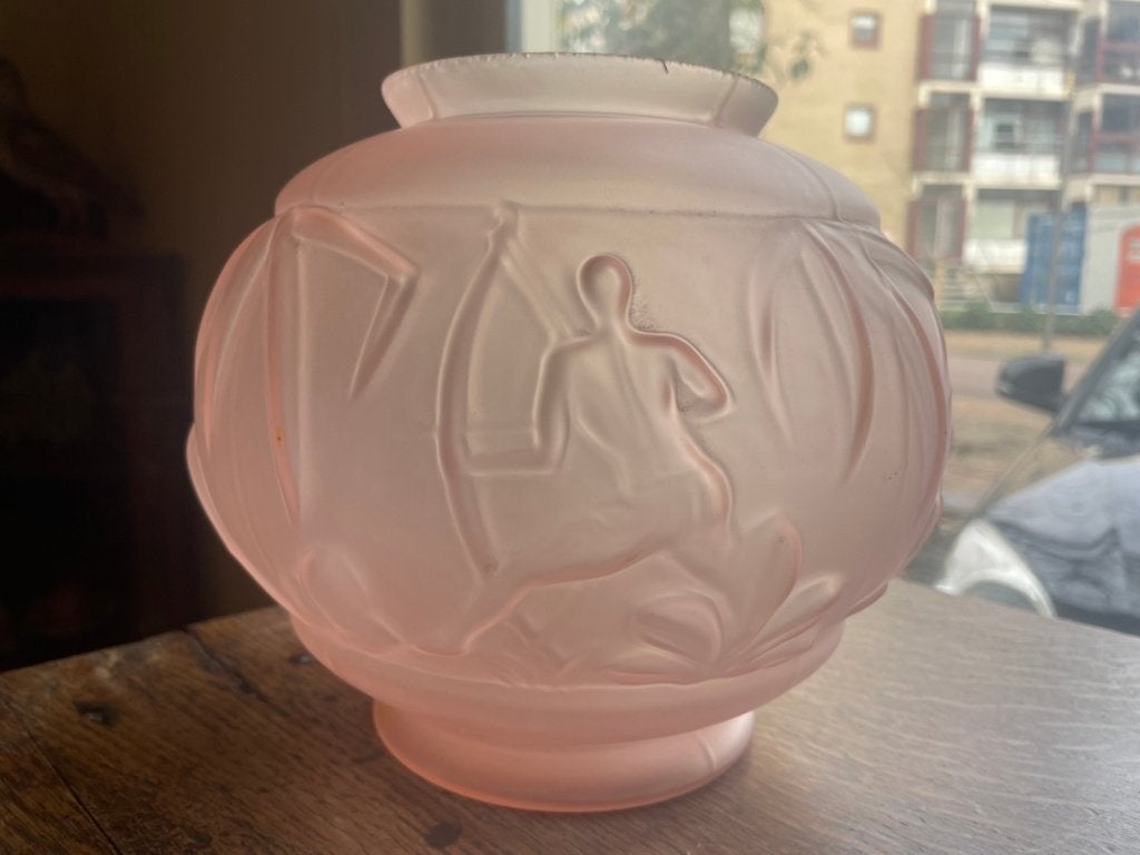 Vaas Vase Art Deco 1930 Jachttafereel, Ophalen of Verzenden