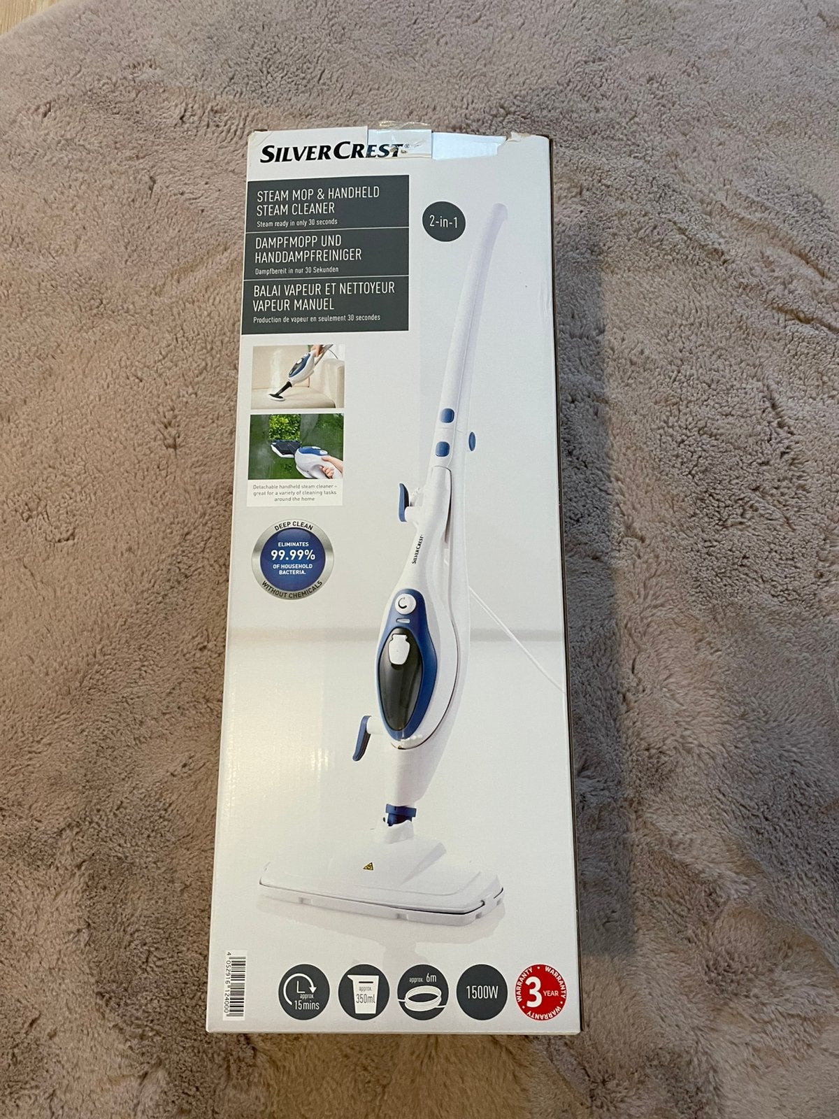 Silver crest steam mop & handheld steam cleaner, Ophalen of Verzenden, Nieuw, Stoomreiniger
