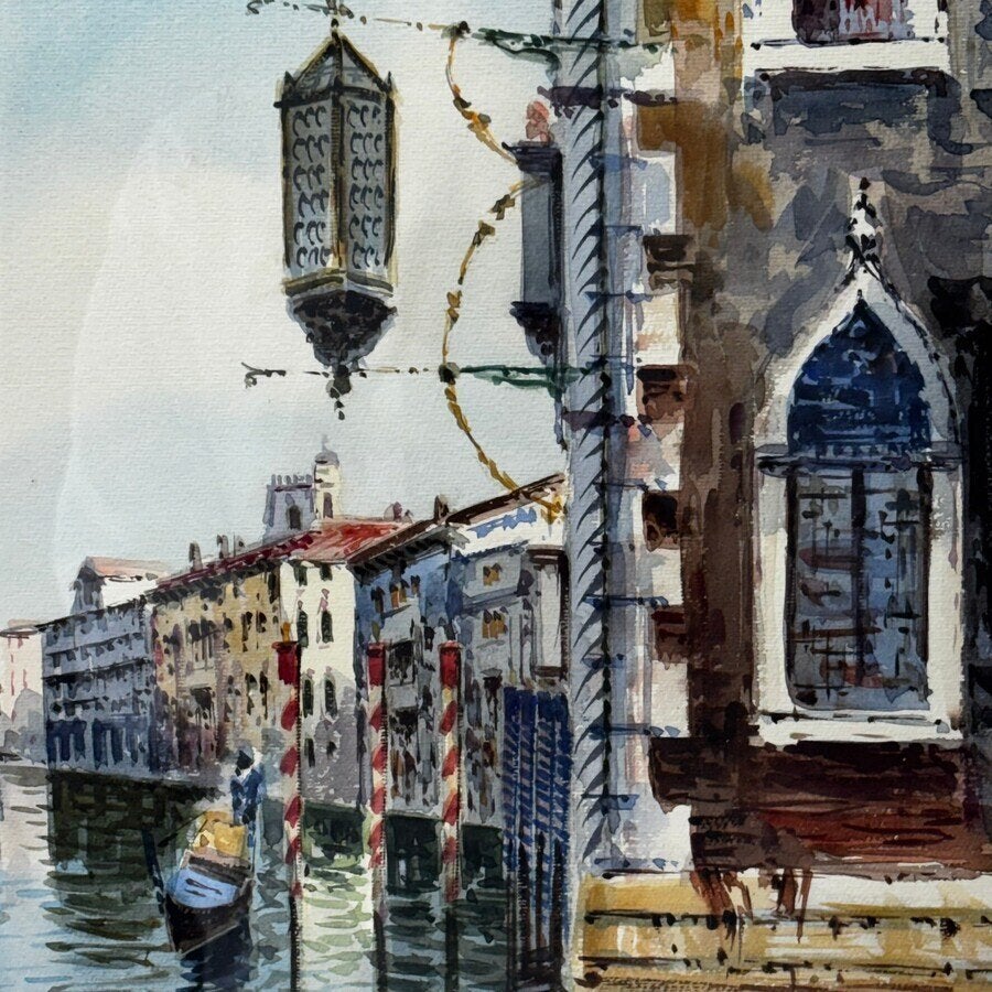 J. Zapi (20e eeuw) - Venetië, Maritiem / water, Nederlandse school, Ophalen of Verzenden, Aquarel