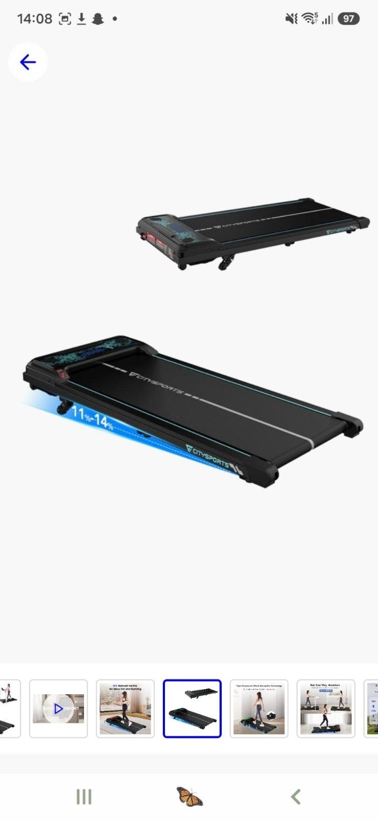 Compacte Loopband met Handmatige Helling en LED Display, Ophalen of Verzenden, Zo goed als nieuw, Metaal, Loopband
